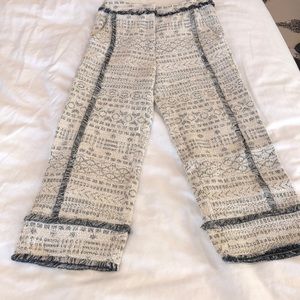 Moon river cropped pant with fringe trim